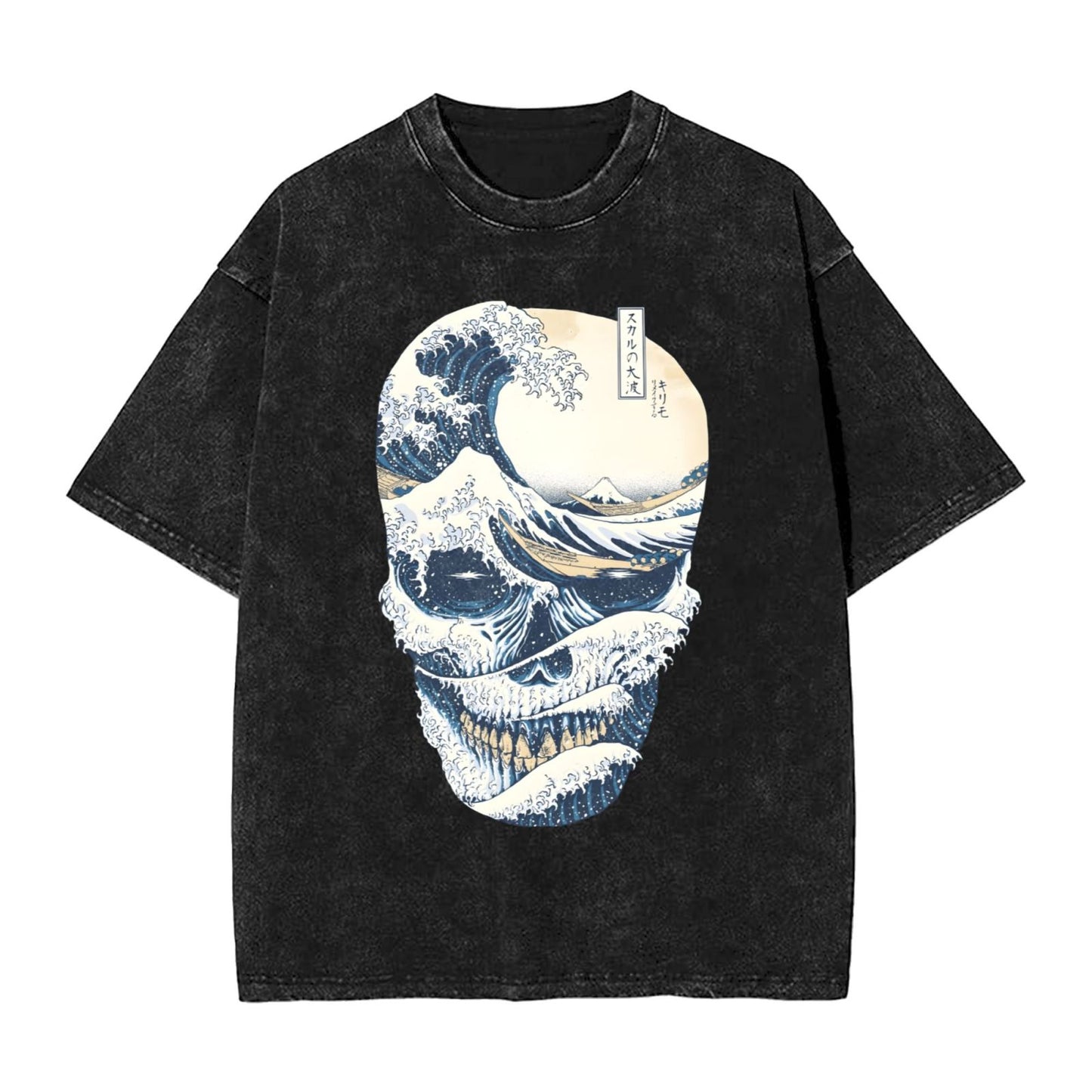 Osaka Lion Great Wave Skeleton Washed T-Shirt