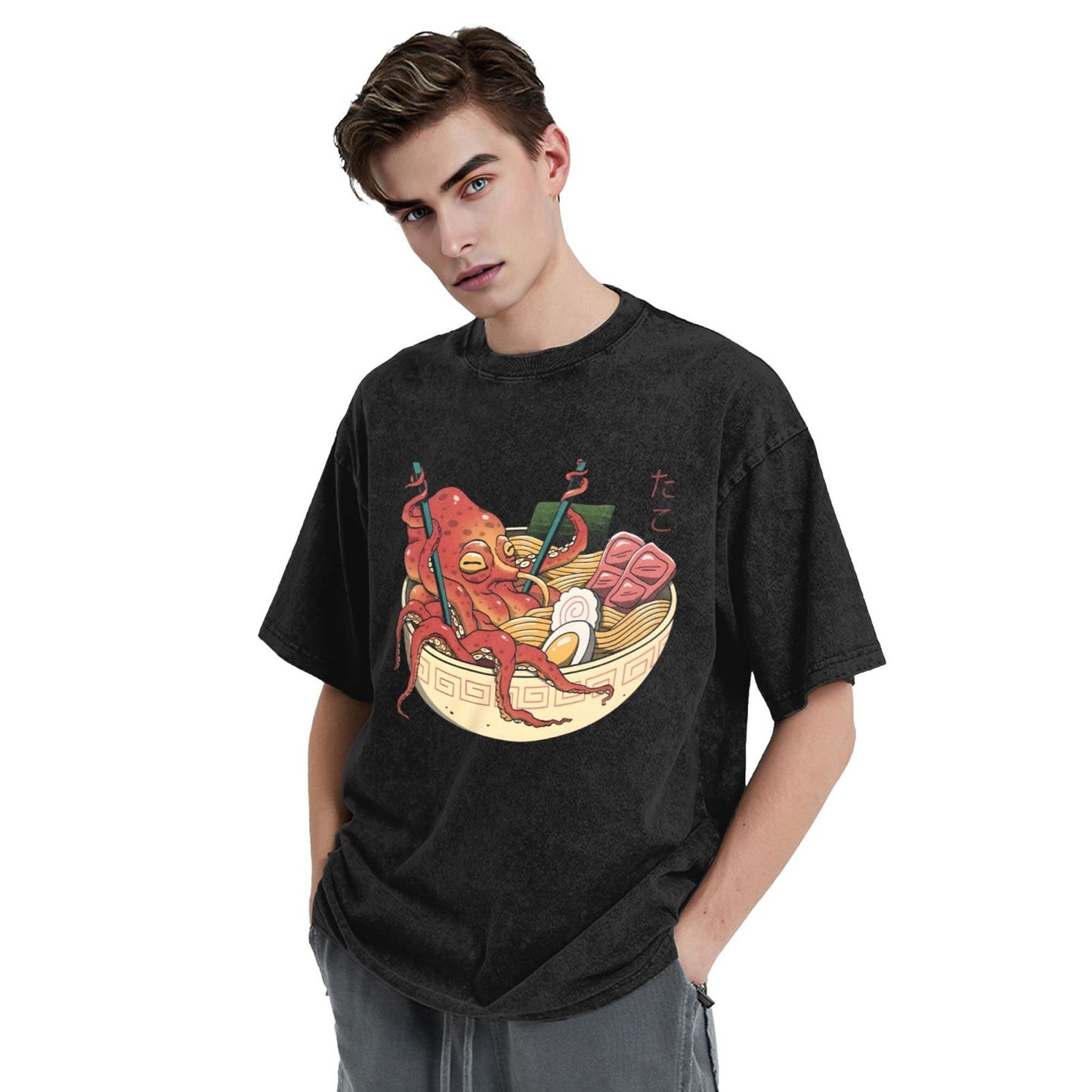 Osaka Lion Octopus And Ramen Washed T-Shirt