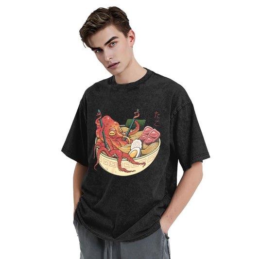 Osaka Lion Octopus And Ramen Washed T-Shirt