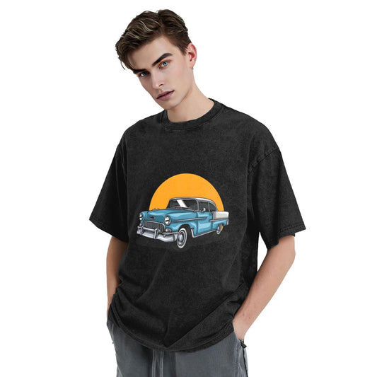 Osaka Lion Scenery And White Cars Washed T-Shirt