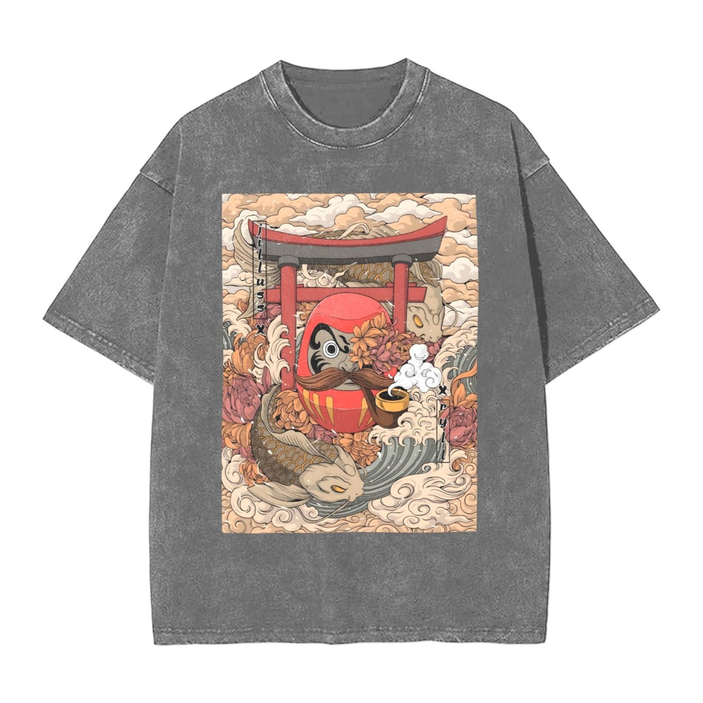 Osaka Lion Japanese Nesting Doll Washed T-Shirt