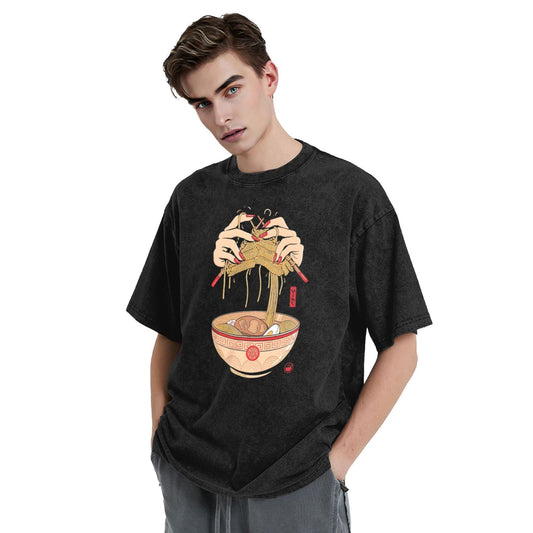 Osaka Lion Woven Ramen Washed T-Shirt