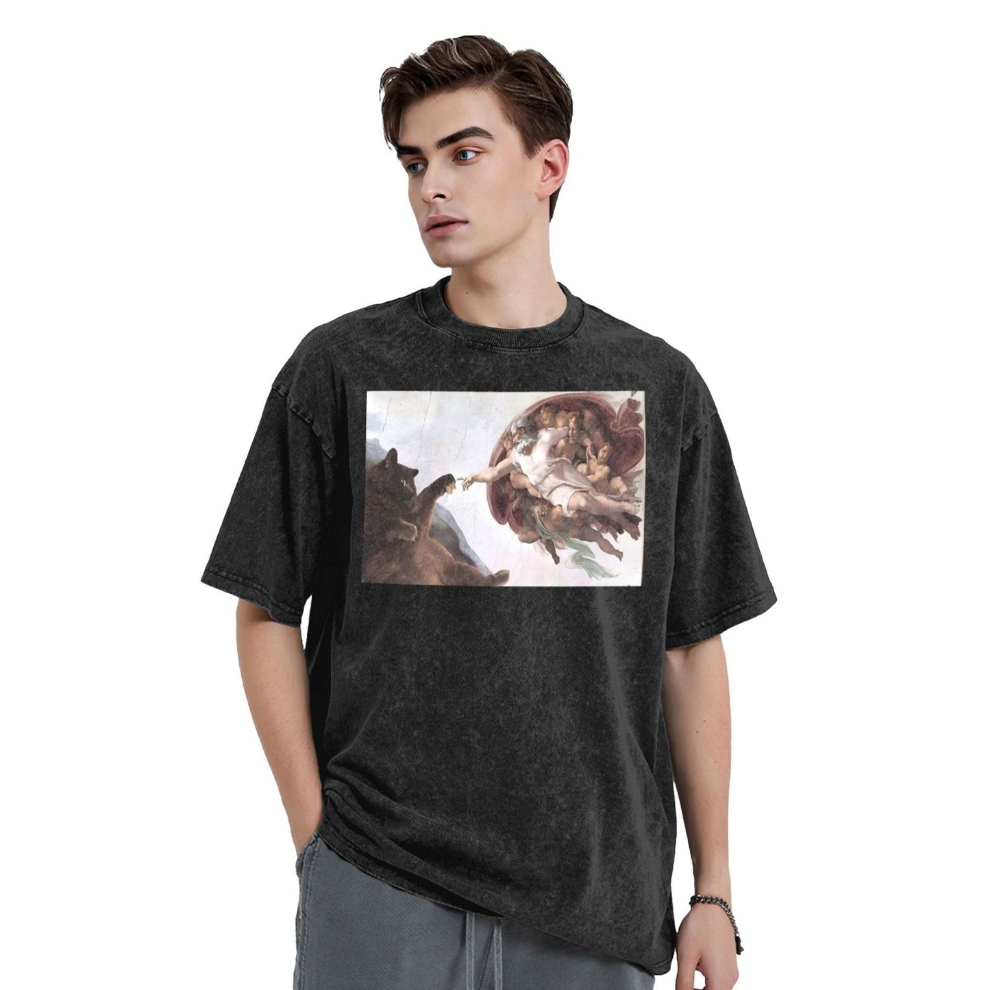 Osaka Lion The Creation of Cat Third Washed T-Shirt