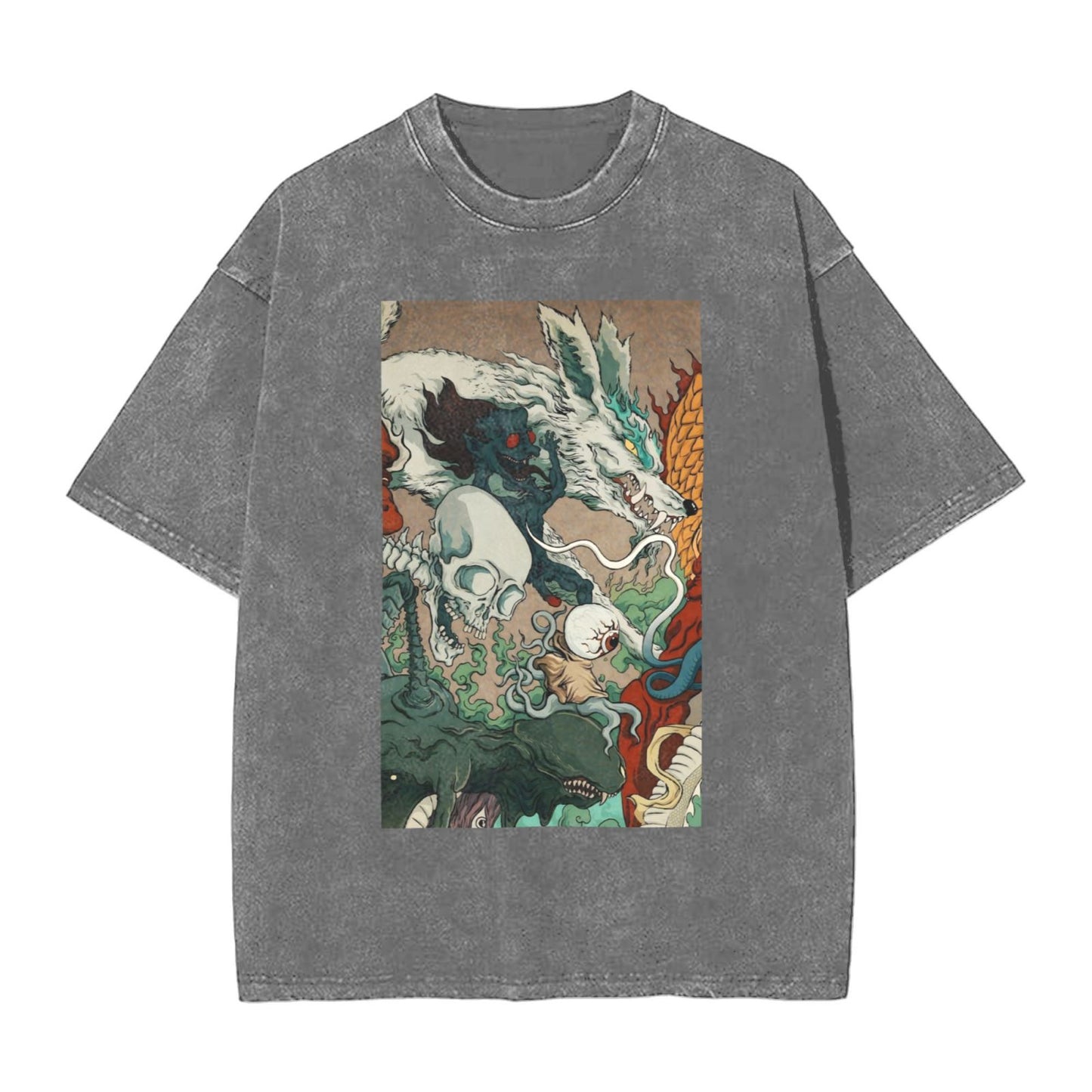 Osaka Lion Yokai Outing Second Washed T-Shirt