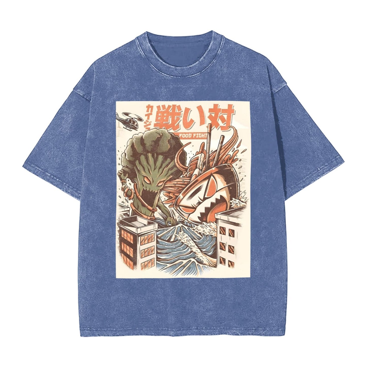 Osaka Lion Broccozilla vs Ramen Kaiju Washed T-Shirt