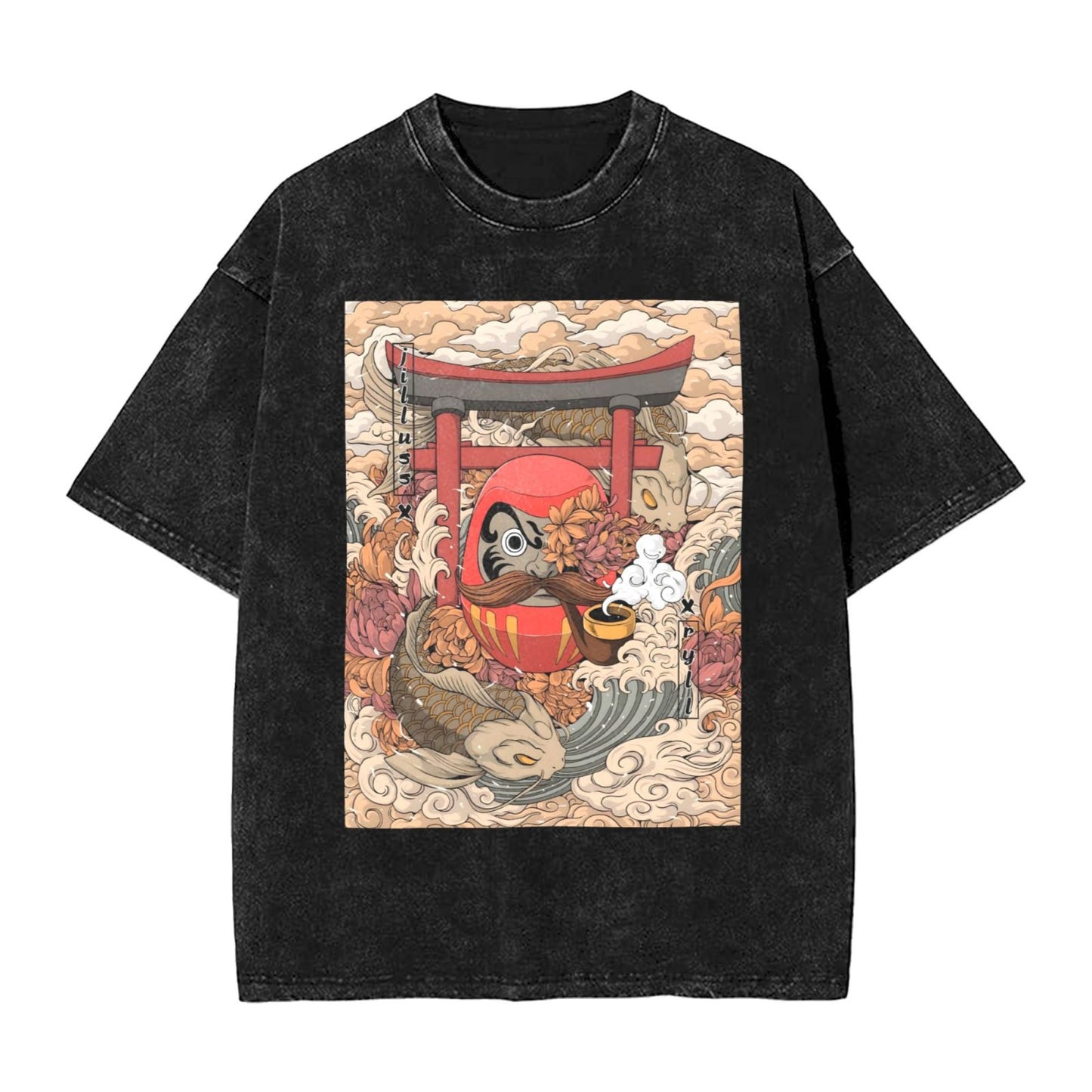 Osaka Lion Japanese Nesting Doll Washed T-Shirt