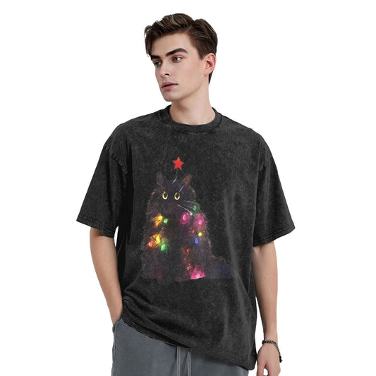 Osaka Lion Colorful Lantern Cat Washed T-Shirt