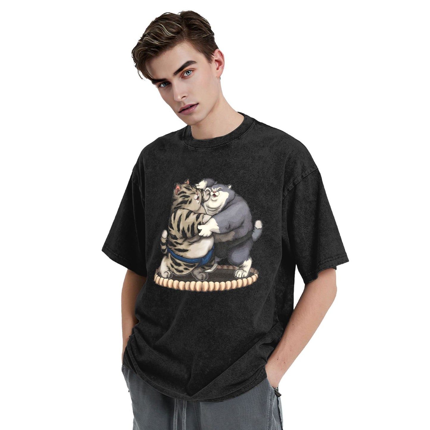 Osaka Lion Sumo Cats Washed T-Shirt