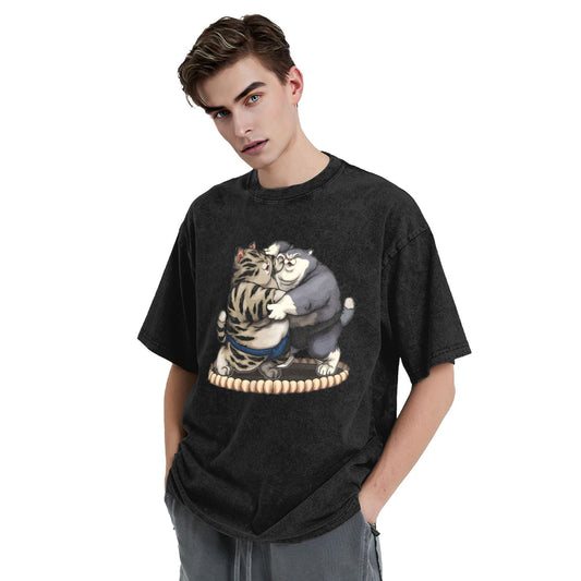 Osaka Lion Sumo Cats Washed T-Shirt