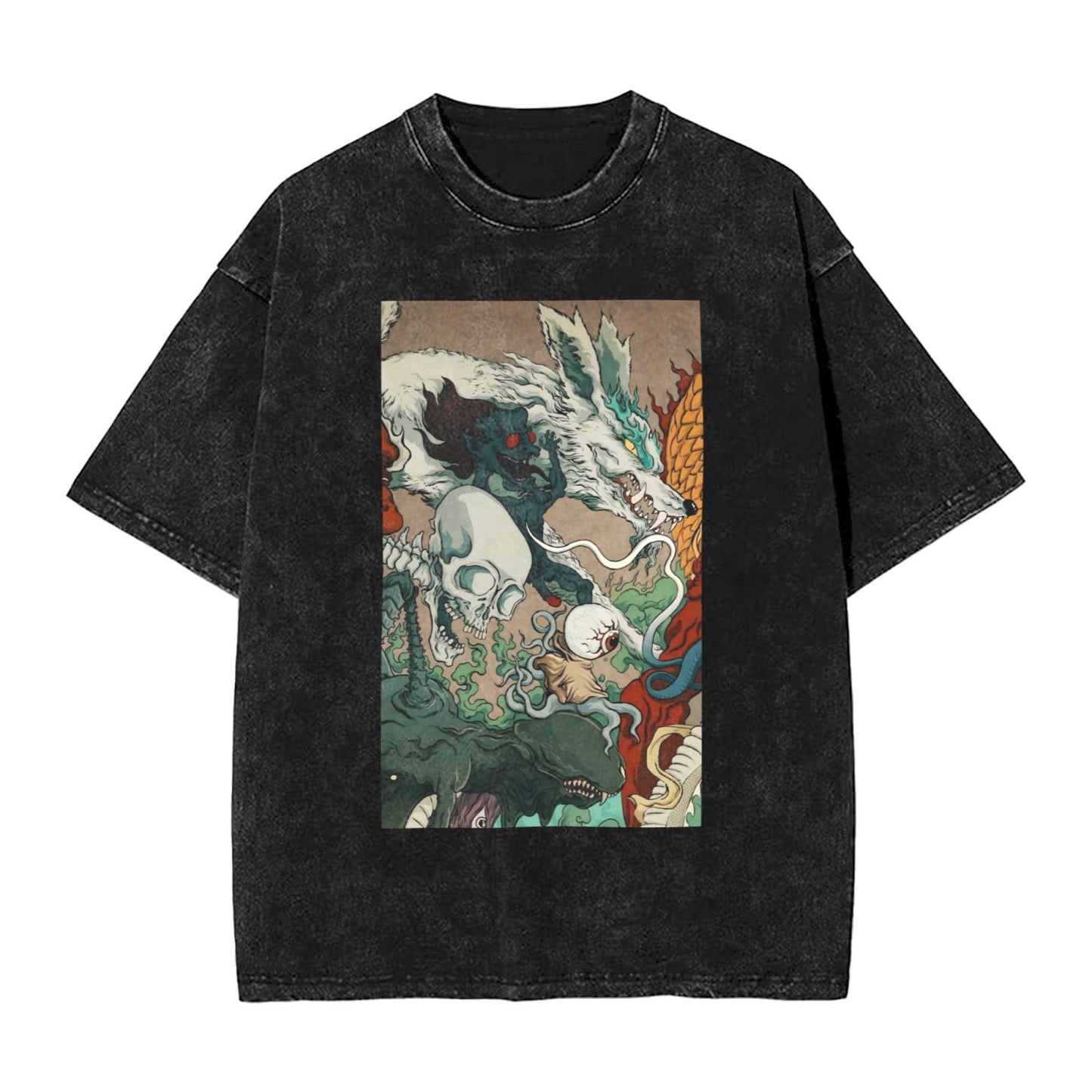 Osaka Lion Yokai Outing Second Washed T-Shirt