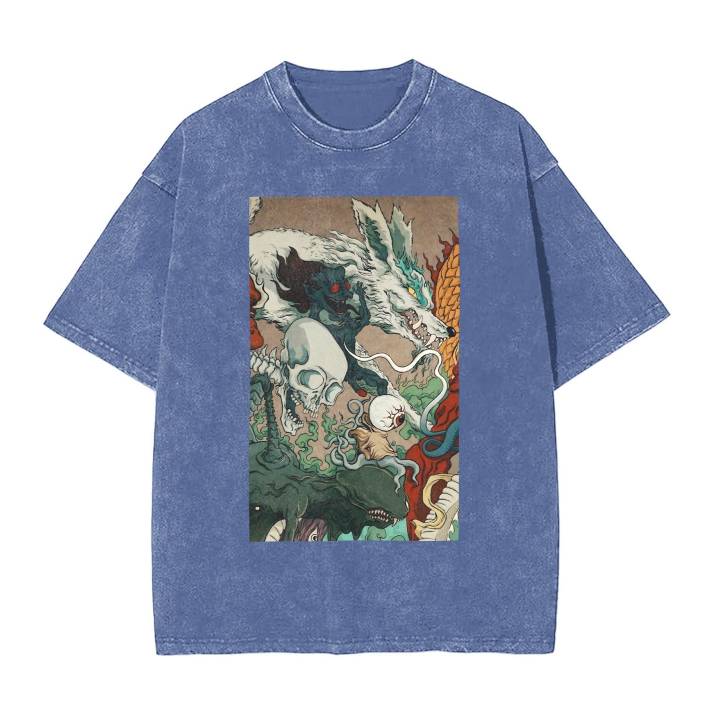 Osaka Lion Yokai Outing Second Washed T-Shirt