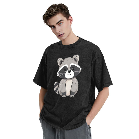 Osaka Lion Cute Raccoon Washed T-Shirt
