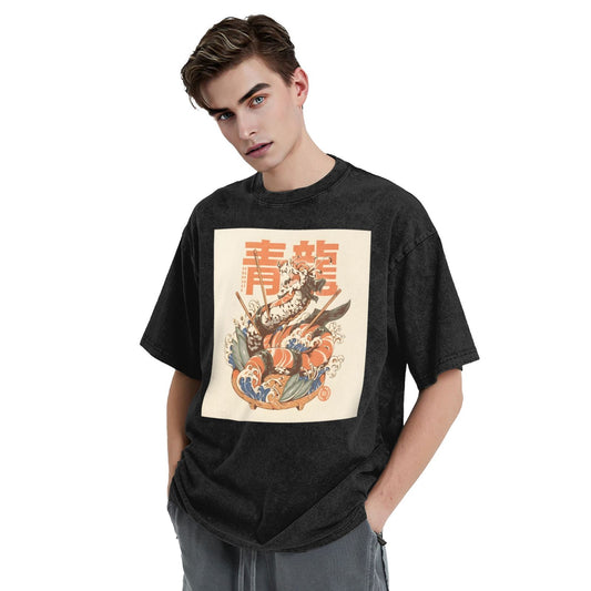 Osaka Lion Sushi And Dragon Washed T-Shirt