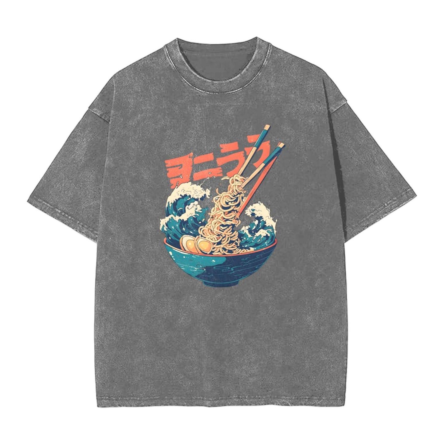 Osaka Lion Great Wave And Ramen Washed T-Shirt
