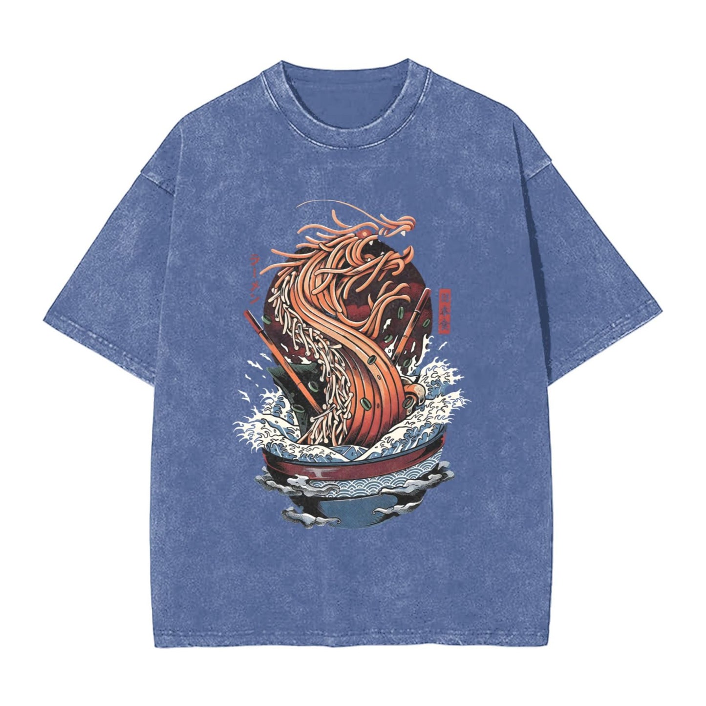 Osaka Lion Great Wave Ramen Dragon Washed T-Shirt
