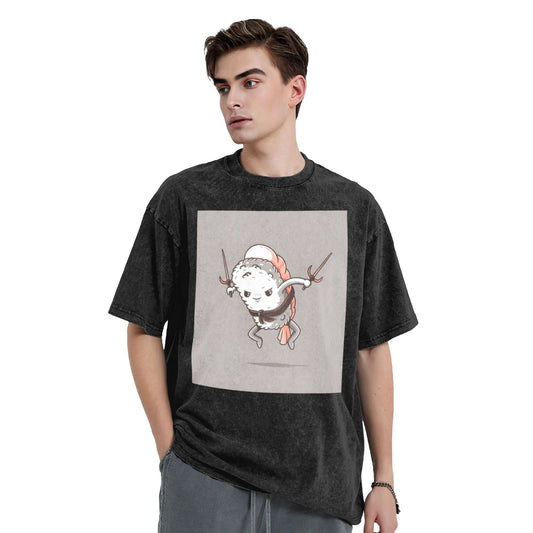 Osaka Lion Sushi - Double Fork Washed T-Shirt