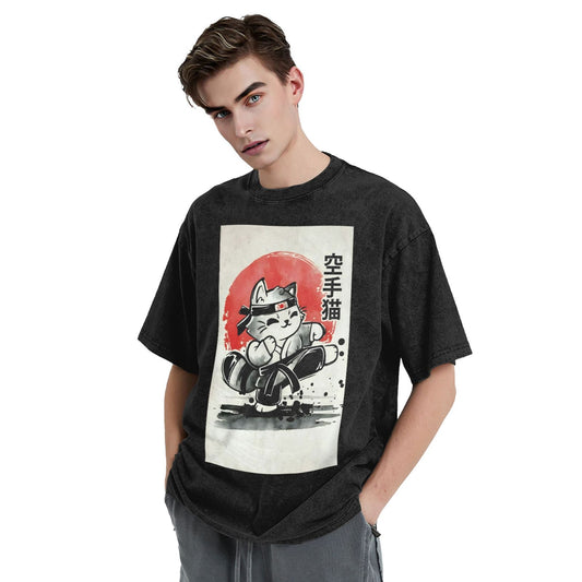 Osaka Lion Karate Cat Washed T-Shirt