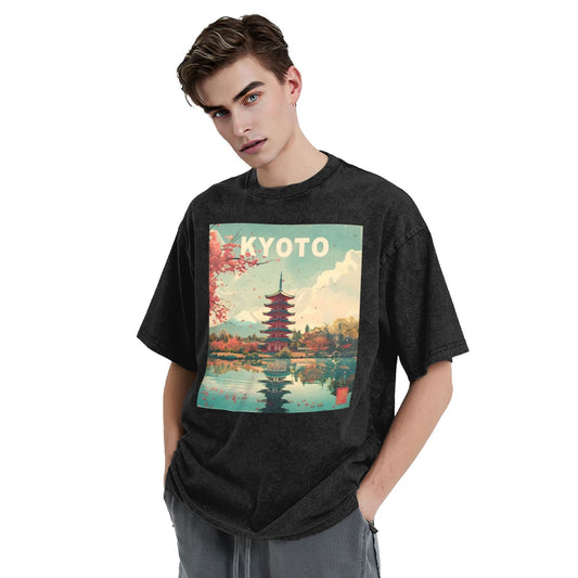 Osaka Lion Tokyo Scenery Washed T-Shirt