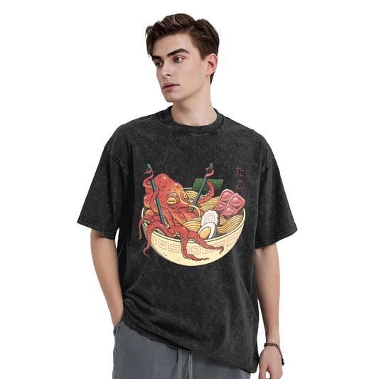 Osaka Lion Octopus And Ramen Washed T-Shirt