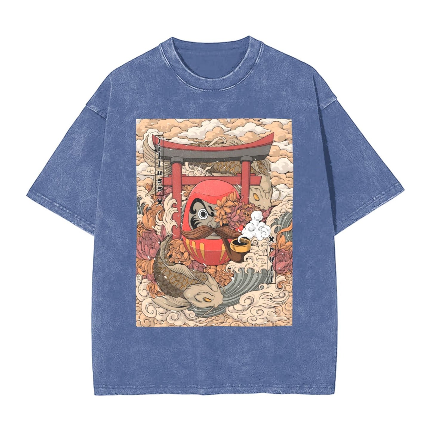 Osaka Lion Japanese Nesting Doll Washed T-Shirt