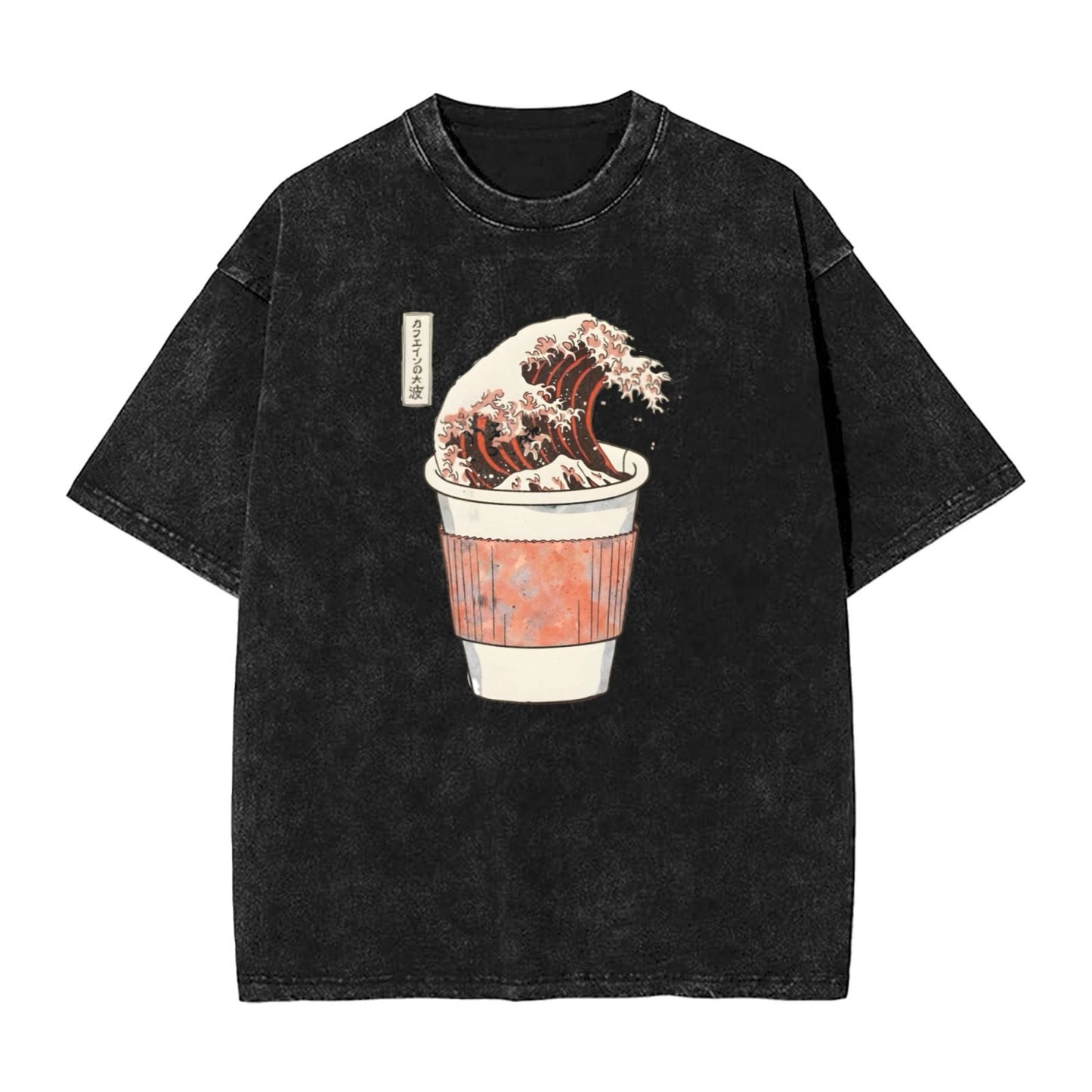 Osaka Lion Great Wave Of Coffee Third Washed T-Shirt